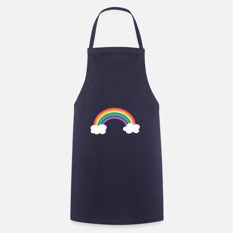 Regenbogen und Wolken - Kochschürze - Navy