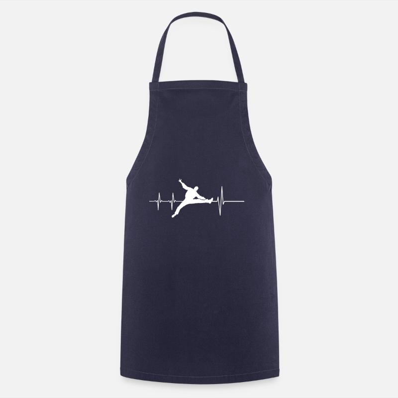 Handball Goalkeeper Silhouette White - Cooking Apron - navy