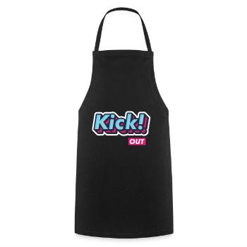 Pop-Art Comic Retro Vintage Text "Kick Out" - Kochschürze - Schwarz - Vorne - AI Model Male 185 dark (185cm)