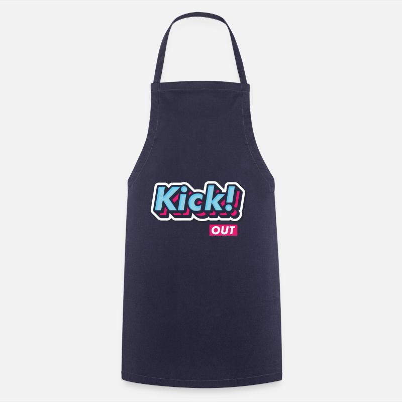 Pop-Art Comic Retro Vintage Text "Kick Out" - Kochschürze - Navy