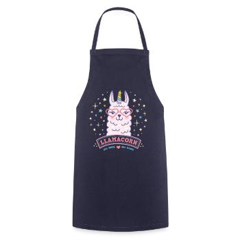 Cadeau de licorne de lama rose Llamacorn Lamacorn - Tablier de cuisine - marine - Devant - AI Model Male 185 dark (185cm)
