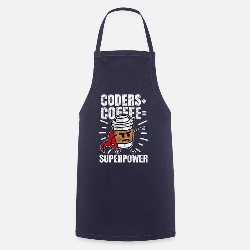 Programmer coffee nerd geek - Cooking Apron - navy