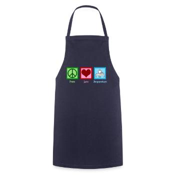Peace Love Acupuncture - Tablier de cuisine - marine - Devant - AI Model Male 185 dark (185cm)