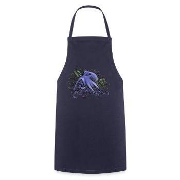 Octopus - Under the sea - Cooking Apron - navy - Front - AI Model Male 185 dark (185cm)