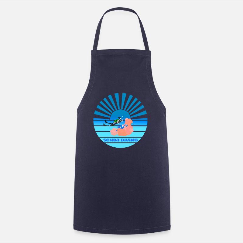 Scuba diving sunset - Cooking Apron - navy