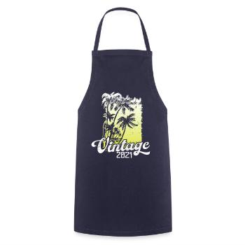 This Legend Was Born In 2021 Birthday Retro - Cooking Apron - navy - Front - AI Model Male 185 dark (185cm)