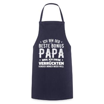 Bonus Papa Stiefvater Bonuspapa Vater Geschenk - Kochschürze - Navy - Vorne - AI Model Male 185 dark (185cm)