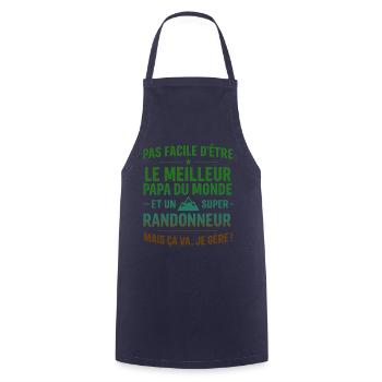 Super Papa Randonneur randonnée cadeau père - Tablier de cuisine - marine - Devant - AI Model Male 185 dark (185cm)