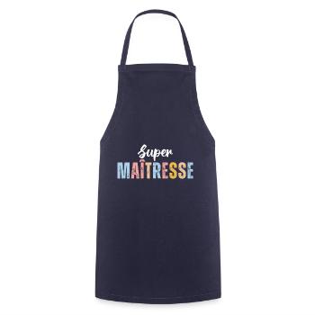 Super maitresse cadeau pour maîtresse d' école - Tablier de cuisine - marine - Devant - AI Model Male 185 dark (185cm)