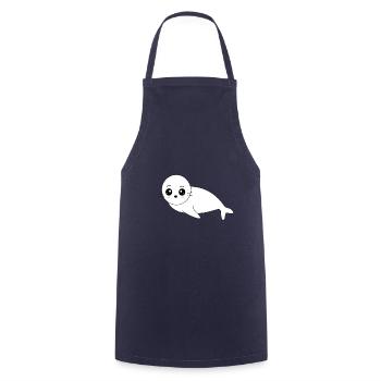 seal white seals seal seals animals - Cooking Apron - navy - Front - AI Model Male 185 dark (185cm)
