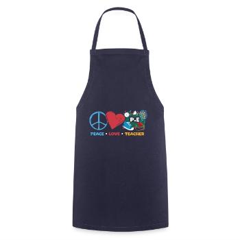 Vintage Peace Love Professeur d’éducation physique Une forme physique - Tablier de cuisine - marine - Devant - AI Model Male 185 dark (185cm)