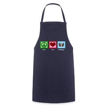 Peace Love Radiology - Cooking Apron - navy - Front - AI Model Male 185 dark (185cm)