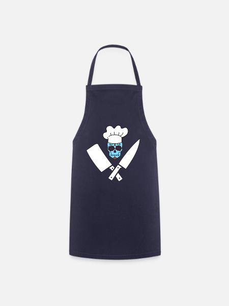 Grillen Totenkopf Koch Messer Dia de Muertos - Kochschürze - Navy