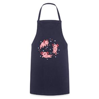 Happy Axolotl - Cooking Apron - navy - Front - AI Model Male 185 dark (185cm)