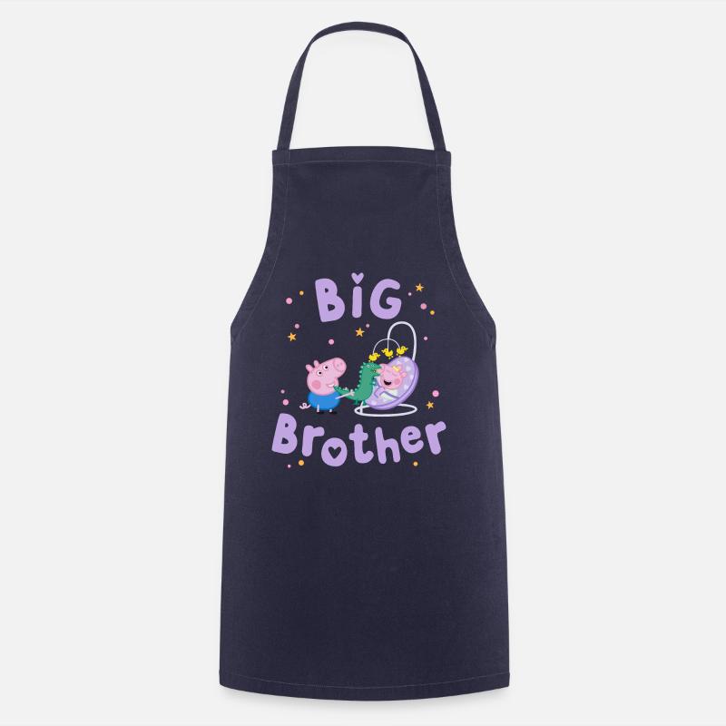 Peppa Pig Design Big Brother Schorsch Mit Evie - Kochschürze - Navy