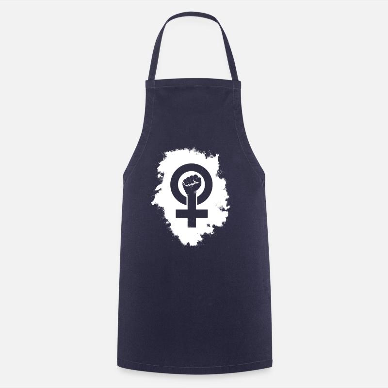 FEMINISM LOGO 2022 white - Cooking Apron - navy