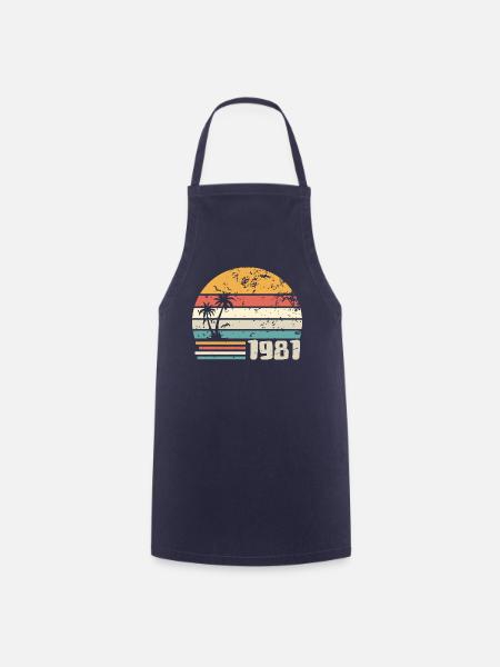 1981 Geburtstagsgeschenk - Made in 1981 Retro 1981 - Kochschürze - Navy