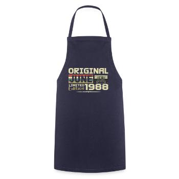 Juin 1988 Vintage Nées En Juin 1988 Anniversaire - Tablier de cuisine - marine - Devant - AI Model Male 185 dark (185cm)