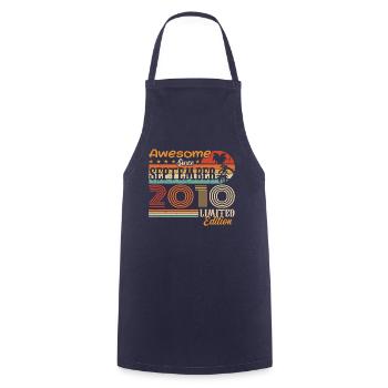 2010 September Vintage Birthday Gift 2010 - Cooking Apron - navy - Front - AI Model Male 185 dark (185cm)