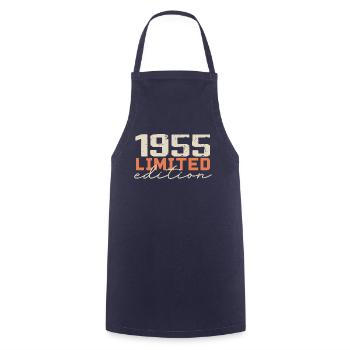 Né en 1955 | Vintage 1955 Anniversaire Rétro - Tablier de cuisine - marine - Devant - AI Model Male 185 dark (185cm)
