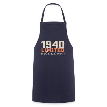 Born in 1940 | Vintage 1940's Retro Anniversary - Cooking Apron - navy - Front - AI Model Male 185 dark (185cm)