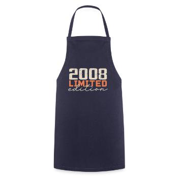 Né en 2008 | Vintage 2008 Anniversaire Rétro - Tablier de cuisine - marine - Devant - AI Model Male 185 dark (185cm)