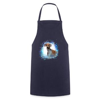 Azawakh, dog, graffiti,blue,painting,greyhound - Cooking Apron - navy - Front - AI Model Male 185 dark (185cm)