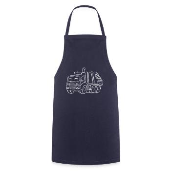Garbage Collection Car Drawing Car Garbage Man - Cooking Apron - navy - Front - AI Model Male 185 dark (185cm)