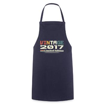 Vintage 2017 Gift 2017 Retro Birthday 2017 - Cooking Apron - navy - Front - AI Model Male 185 dark (185cm)