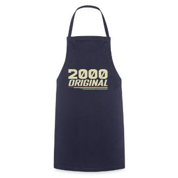Né en 2000 Vintage 2000 Anniversaire Rétro 2000 - Tablier de cuisine - marine - Devant - AI Model Male 185 dark (185cm)