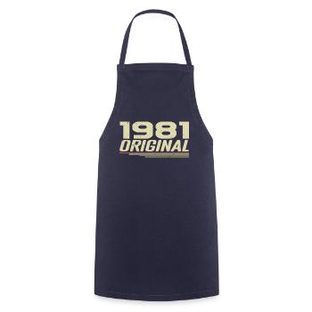 Born in 1981 Vintage 1981 Retro Birthday 1981 - Cooking Apron - navy - Front - AI Model Male 185 dark (185cm)