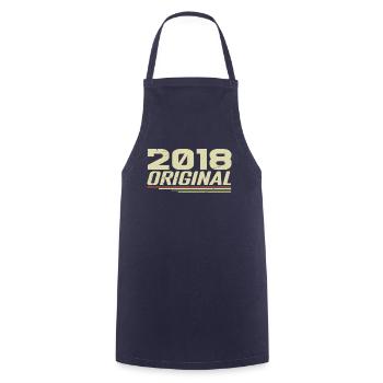 Born in 2018 Vintage 2018 Retro Birthday 2018 - Cooking Apron - navy - Front - AI Model Male 185 dark (185cm)