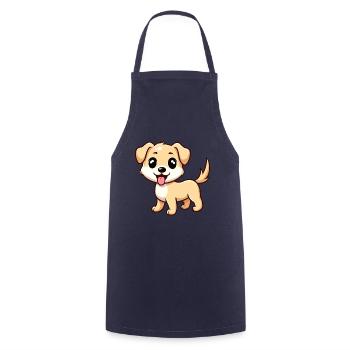 DOG, FOUR-LEGGED DOG, DOG,, PAW, LOVE, ANIMAL LOVER - Cooking Apron - navy - Front - AI Model Male 185 dark (185cm)