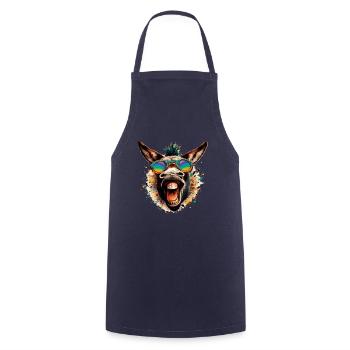 CUL CRAZY HORSE COLORÉ HIPPIE HERBE FÊTE ÂNE - Tablier de cuisine - marine - Devant - AI Model Male 185 dark (185cm)