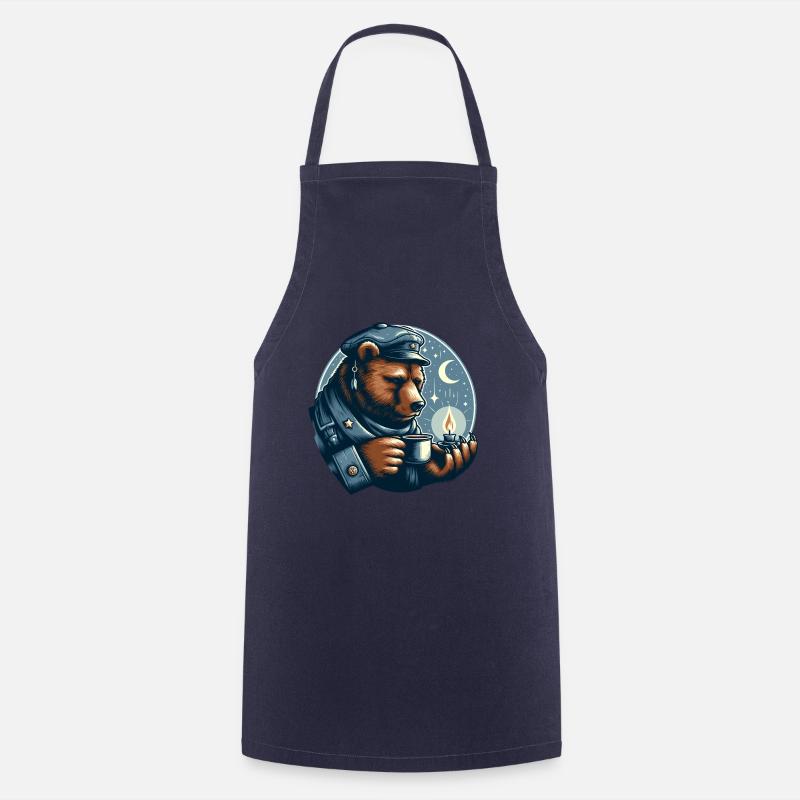 BEAR TEALIGHT MOONLIGHT MARITIME COFFEE TEA NORTH - Cooking Apron - navy