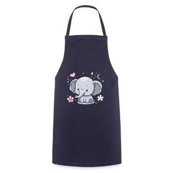 ÉLÉPHANT ANIMAL BÉBÉ MIGNON ENFANT ENFANT IDÉE CADEAU - Tablier de cuisine - marine - Devant - AI Model Male 185 dark (185cm)