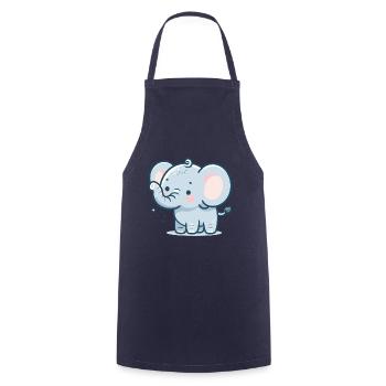 ÉLÉPHANT ANIMAL BÉBÉ MIGNON ENFANT ENFANT IDÉE CADEAU - Tablier de cuisine - marine - Devant - AI Model Male 185 dark (185cm)