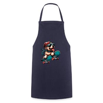 LABRADOR RETRIEVER DOG SKATEBOARD GOGGLES FASHION - Cooking Apron - navy - Front - AI Model Male 185 dark (185cm)