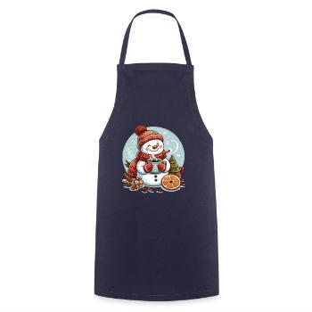 BONHOMME DE NEIGE BOISSON FROIDE CHALEUR CAFÉ THÉ HIVER - Tablier de cuisine - marine - Devant - AI Model Male 185 dark (185cm)