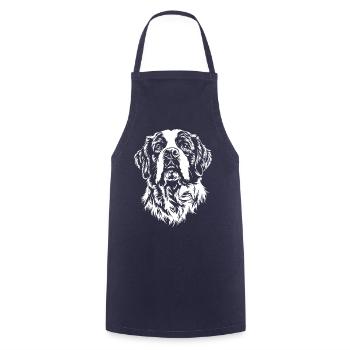 Saint Bernard Portrait Dog Dog - Cooking Apron - navy - Front - AI Model Male 185 dark (185cm)