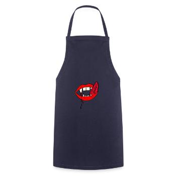blutige Vampir zähne - Kochschürze - Navy - Vorne - AI Model Male 185 dark (185cm)
