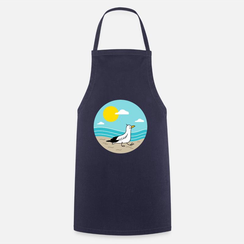 Mouette à la mer - Tablier de cuisine - marine