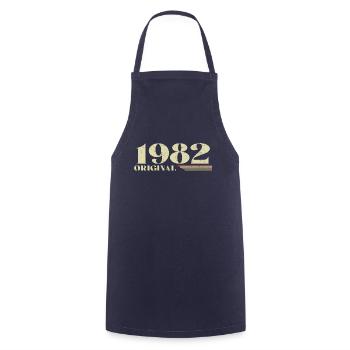 Original 1982 Vintage 1982 anniversaire 1982 rétro - Tablier de cuisine - marine - Devant - AI Model Male 185 dark (185cm)