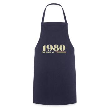 Original 1980 Vintage 1980 anniversaire 1980 rétro - Tablier de cuisine - marine - Devant - AI Model Male 185 dark (185cm)