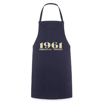 Original 1961 Vintage 1961 anniversaire 1961 rétro - Tablier de cuisine - marine - Devant - AI Model Male 185 dark (185cm)
