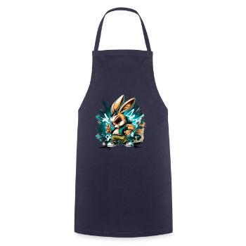 Chibi Anime Hase - Cool Anime ∞ Manga Rabbit - Cooking Apron - navy - Front - AI Model Male 185 dark (185cm)