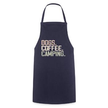 Hunde Kaffee Camping Lustige Camper - Kochschürze - Navy - Vorne - AI Model Male 185 dark (185cm)