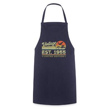 Vintage 1955 Génial Depuis 1955 Cadeau 1955 Rétro - Tablier de cuisine - marine - Devant - AI Model Male 185 dark (185cm)