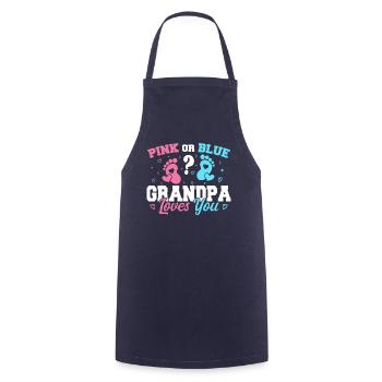 Pink Or Blue Grandpa Loves You - Grandpa - Cooking Apron - navy - Front - AI Model Male 185 dark (185cm)