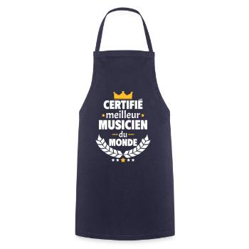 Certifié meilleur musicien du monde, cadeau noël - Tablier de cuisine - marine - Devant - AI Model Male 185 dark (185cm)